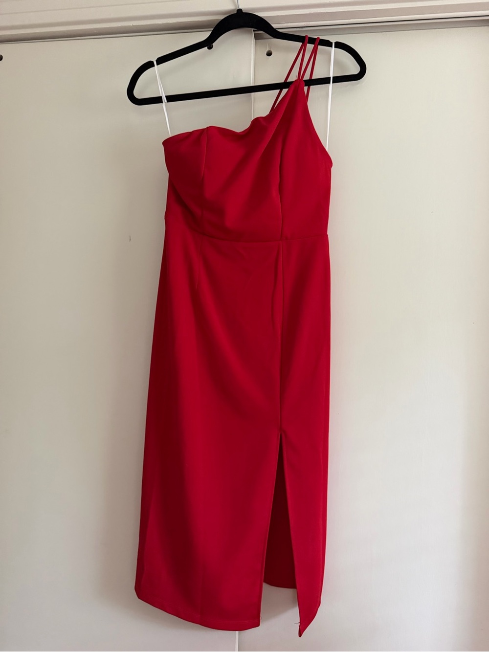 Hello Molly Red One-Shoulder Midi Dress